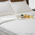 100%Sateen Cotton Hotel Flat Sheet/Bleached White 3cm Stripe Hotel Bedding Set/White Bedding Set/Bedding Sets for Hotel